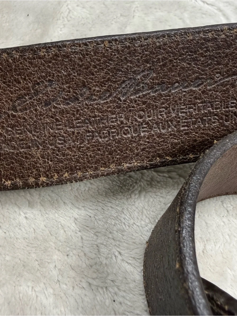 VTG Eddie Bauer Brown Leather Belt with Silver Buckle SZ:L